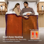 Bedsure Heated Blanket Queen Size, Dual Control Electric Blanket, 6 Heat/6 - Image 3