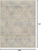 Washable Light Blue Bedroom Rug, 9x12 Area Rug - Image 2