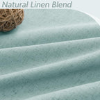 Light Blue 100% Blackout Linen Curtains 100 Inch Length 2 Panels Set - Image 3