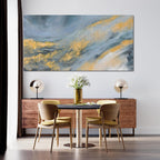 Abstract Wall Art Decor Large Modern Blue Wall Art Prints Canvas Wall Art for Living Room Abstract Canvas Art Wall Decor Gold Wall Art Decorations Artwork for Walls Kitchen Bedroom Decor 24" X 48"