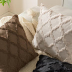 Set of 2 Soft Moroccan Throw Pillow Covers 18x18 Inch Plush Boho Decorative - Image 2