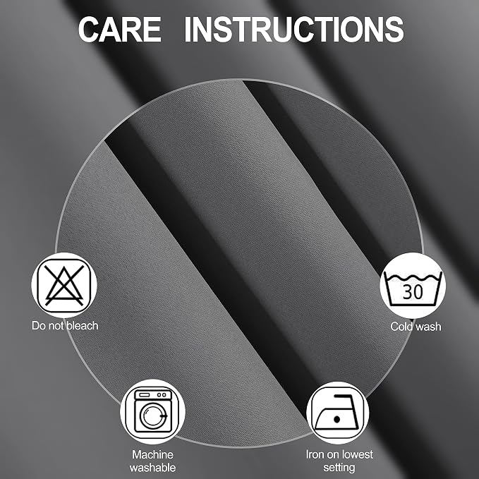 Frost Grey Blackout Curtains 34 x 63 Inch Length/Set of 2 Curtain - Image 4