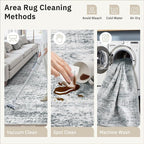 Soalmost 10x12 Area Rugs for Living Room Washable Rug Non-Slip Grey | Large - Image 7