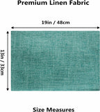 Home Brilliant Teal Placemats Set of 8 Heat Resistant Dining Table Place Mats for Kitchen Table Washable Cloth Placemat, 13 x 19 inches, Peacock