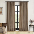 Dutch Cocoa Pinch Pleated 90 Inch Light Filtering Linen Curtains | Semi Sheer - Image 9
