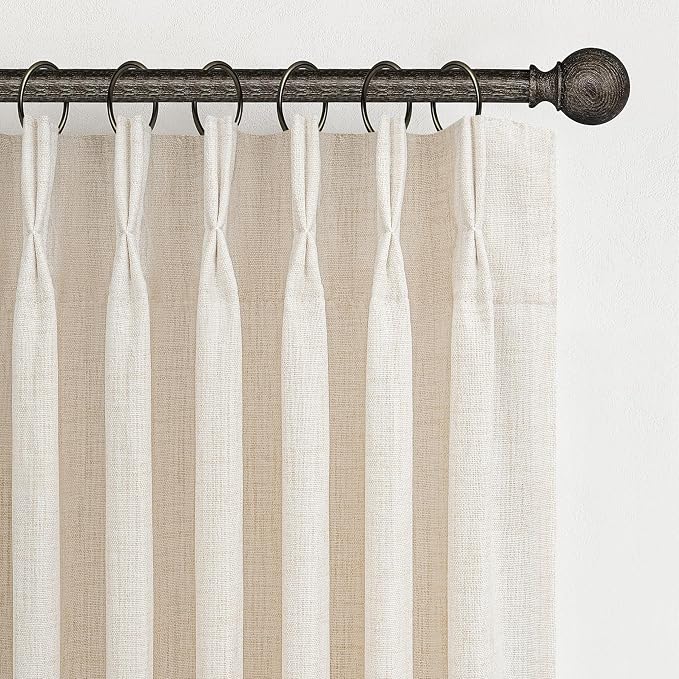 Birch Memory Trained Pleated 98 Inch Long Curtains 2 Panels Set - Image 2
