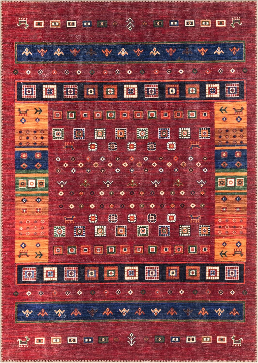 Keen Home Design 10x14 Rug - Machine Washable Area Rug with Non-Slip Backing, Ideal for Living Room, Dining Room, Bedroom - Vintage, Easy Clean, Durable, Low Pile Rug - (9'7" x 14')