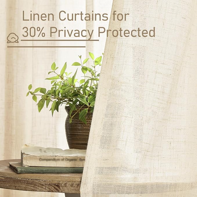 Faux Linen Curtains 63 inches Long - Image 5