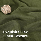 YoungsTex Olive Green Linen Curtains 40 Inch Length - Image 4