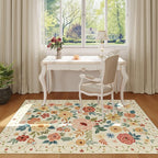 DUKINO 3x5 Area Rug, Floral Washable Rug - Image 3