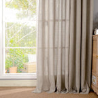 YoungsTex Dark Oatmeal Linen Semi Sheer Curtains 72 Inch Length - Image 7