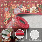 Red Floral Hallway Runner Rug 2x8 - Image 4