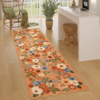 DUKINO 2.6x8 Runner Rug, Floral Washable Kitchen Rugs Non Slip, Stain Resistant - Image 3