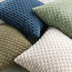 Set of 4 Olive Green Decorative Throw Pillow Covers 24x24 Inch Corduroy Pillow - Image 4