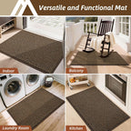 COSY HOMEER-Door-Mat 36"x60" Non Slip Absorbent Entryway Rugs Dirt Trapper Doormats Washable Entrance Mats Low Pile Welcome Floor Mat for Front Back Door and Entry Mats,Brown
