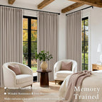 Burlywood Birch Pleated Linen Blackout Curtains 112 Inches Long | Pinch Pleat - Image 9