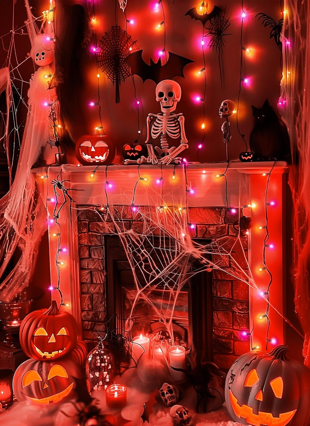 2 Pack Halloween Mini Lights, 13 Feet 50 Count Totally 100 Count Incandescent Mini String Lights, Connectable Halloween Light for Haunted House Party Holiday Window Indoor Decoration, Orange & Purple