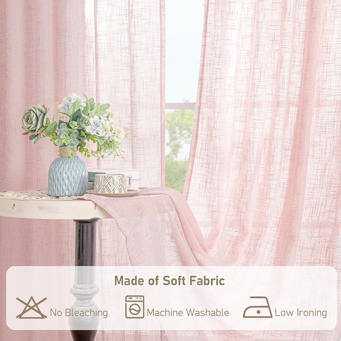 Short Window Sheer Linen Curtains 30 Inch Length - Image 8