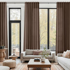 Cappuccino Linen Curtains for Living Room 98 Inches Long Light Filtering Semi - Image 8
