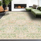 Vintage Washable Beige Green 10x14 Rug - Image 8