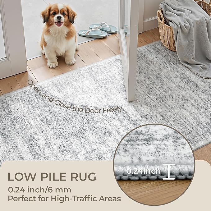 3x8 Runner Rug Non Slip, Washable Hallway Runner Rug, Nursery Room, Soft Runner - Image 6