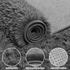 5x7 Fluffy Shag Area Rugs for Living Room Bedroom: Soft Plush Carpet Grey | - Image 7
