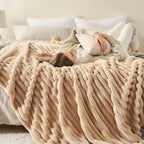 NEWCOSPLAY Fleece Ribbed Cozy King Blanket - Image 3
