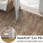 Schweek 2x8 Kitchen Rug Washable Vintage Non Slip Hallway Runner Rugs Brown | - Image 4