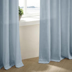 Dusty Blue Pleated Linen Curtains 96 Inches Long - Image 8