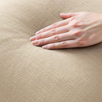 MIULEE Boho Linen Fringe Decorative Euro Throw Pillow Covers Beige 24x24 | Set - Image 2