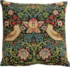 Charlotte Home Furnishings Throw Pillow Covers, Decorative Boho Pillow Covers for Couch, Living Room, Black Strawberry Square Cushion Cases 18x18 in, European Cotton Jacquard Woven, Cozy Bedroom Decor