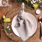 Defined Deco Woven Placemats Set of 6,12" Round Rattan Placemats,Natural Hand-Woven Water Hyacinth Placemats,Farmhouse Weave Place Mats,Rustic Braided Wicker Table Mats for Dining Table,Home,Wedding.