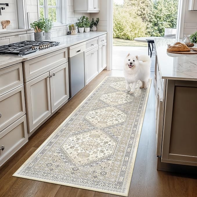 Runner Rug 2x10, Vintage Washable Rugs - Image 9
