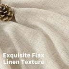 YoungsTex Linen Kitchen Window Curtains 40 Inch Length 2 Panels | Short Semi - Image 4