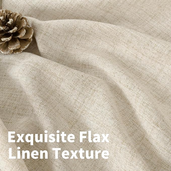 YoungsTex Linen Curtains 84 Inches Long Light Filtering, Semi Sheer Drapes | - Image 4