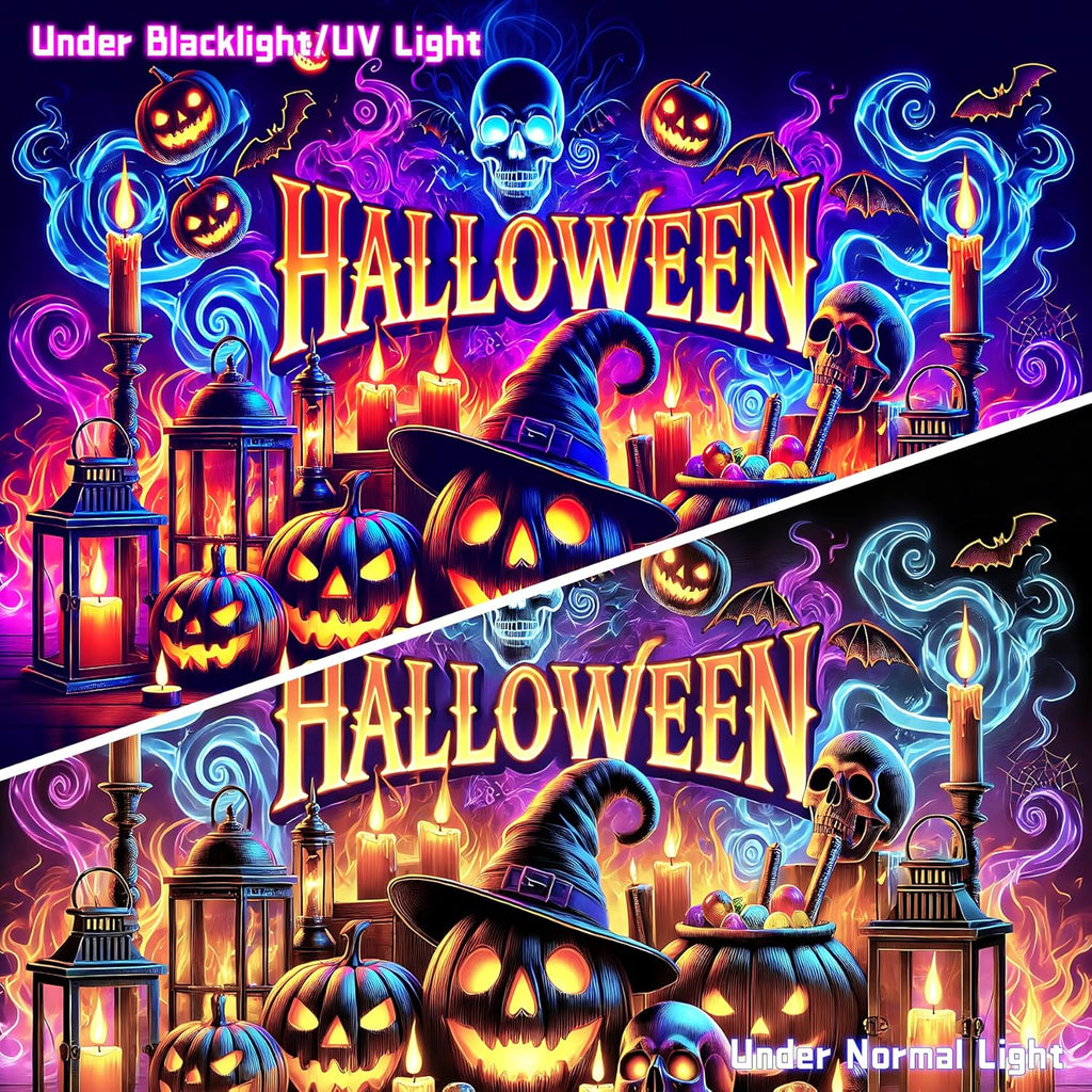 AOHMPT Glow-in-the-Dark Halloween Tapestry - UV Reactive Black Light Wall Hanging Decor for Spooky Parties, Bedroom, Living Room (Pumpkin, 79L x 59W, Unframed)