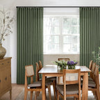 Extra Long Thick Linen Pinch Pleat Loden 120 Inch Long Curtains 2 Panels | - Image 6