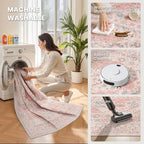 Pink Rugs for Bedroom-8x10 Area Rugs for Living Room, Girls Room | Washable - Image 5