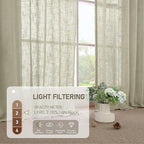 Oatmeal Sheer Linen Curtains 84 Inch Long - Image 5