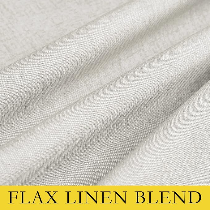 NICETOWN Extra Long Linen 100% Blackout Curtains 108 inches Length 2 Panels Set - Image 8