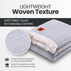Gold Case Throw Blanket for Bed – 100% Recycled Turkish Cotton Bed Blanket – Decorative Throw Cotton Blankets for Living Room & Bedroom – Woven Twin Blankets - 71x90 - Grey