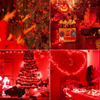 Hopolon Red Christmas Mini String Lights 2 Set 50Count 13Feet Incandescent Bulb Mini String Lights Waterproof for Indoor Outdoor Christmas Tree Garland Birthday Wedding Party Festival Decor,Red