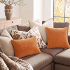 Fancy Homi 2 Packs Orange Lumbar Decorative Throw Pillow Covers 16x32 Inch - Image 5