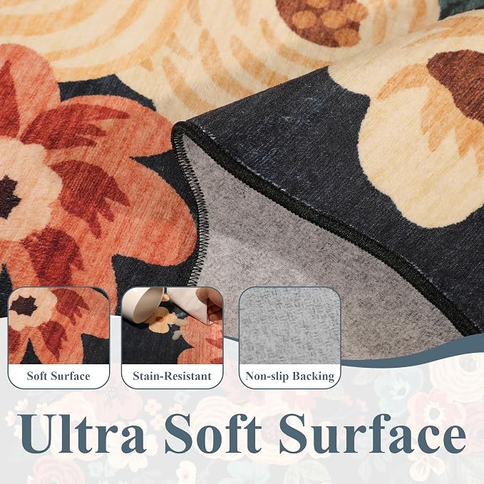 DUKINO 2x10 Runner Rug for Hallway, Washable Kitchen Rugs, Low Pile, Soft - Image 8