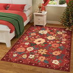 DUKINO 3x5 Area Rug, Floral Washable Rug - Image 3