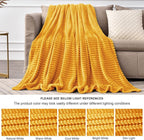 BEDELITE Ribbed Jacquard Mustard Yellow Queen Blanket - Image 7