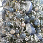 Sea Team Multi-Size Shatterproof Clear Plastic Christmas Tree Ball Ornaments Set, Decorative Hanging Transparent Xmas Baubles with Stuffed Delicate Decorations (25 Counts, Stone Blue)