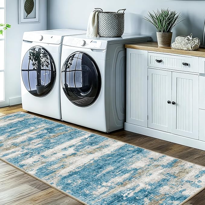 2x10 Runner Rug Non-Slip，Modern Abstract 10ft Washable Runner Rugs - Image 8