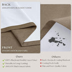 Latte 96 Inch Pinch Pleated Blackout Linen Curtains - Image 4