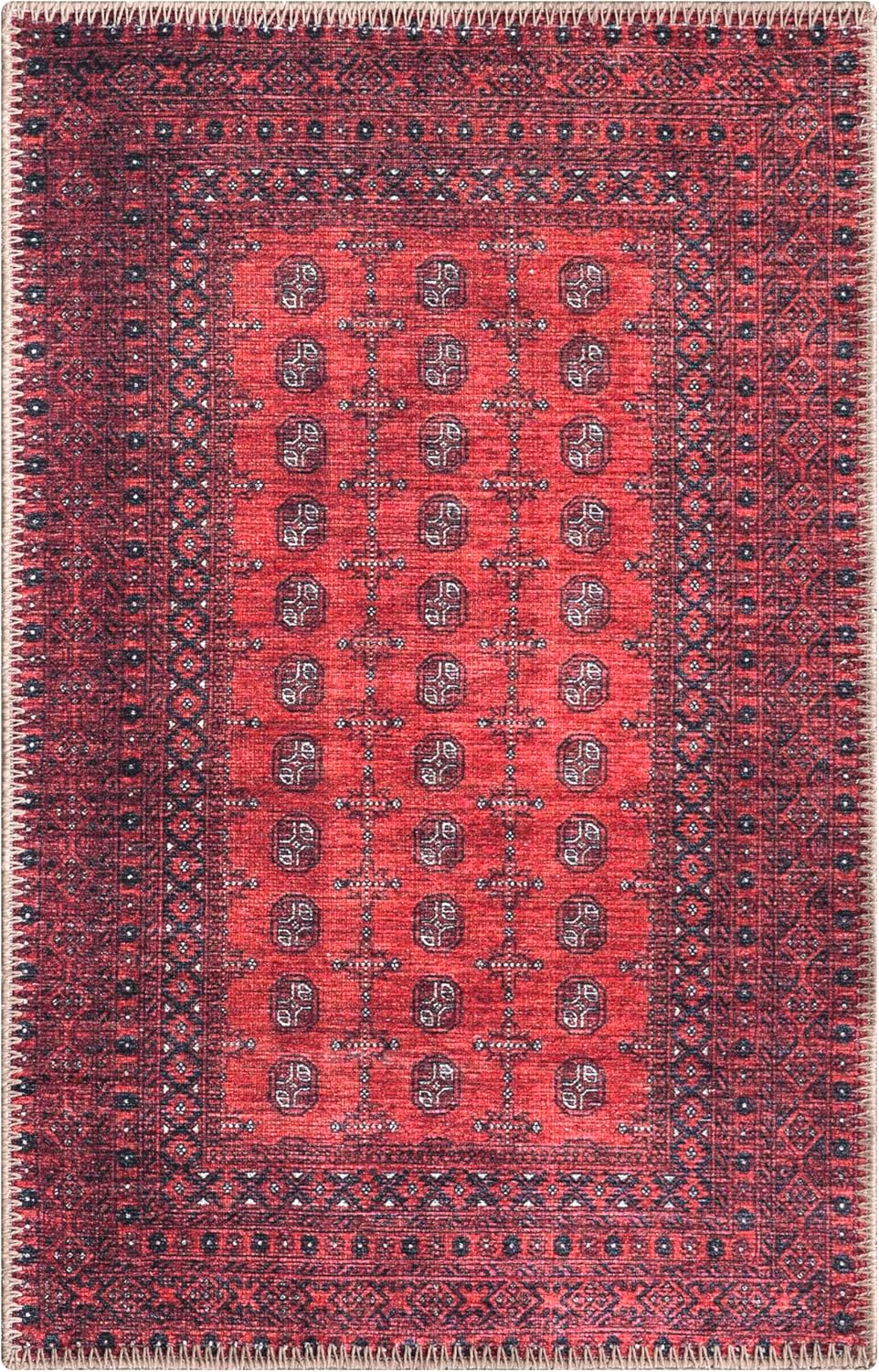Keen Home Design 2x3 Rug - Machine Washable Entry Rug with Non-Slip Backing, Ideal for Enteryway, Kitchen, Bathroom, Laundry Room - Vintage, Easy Clean, Durable, Low Pile Rug - (2' x 3')